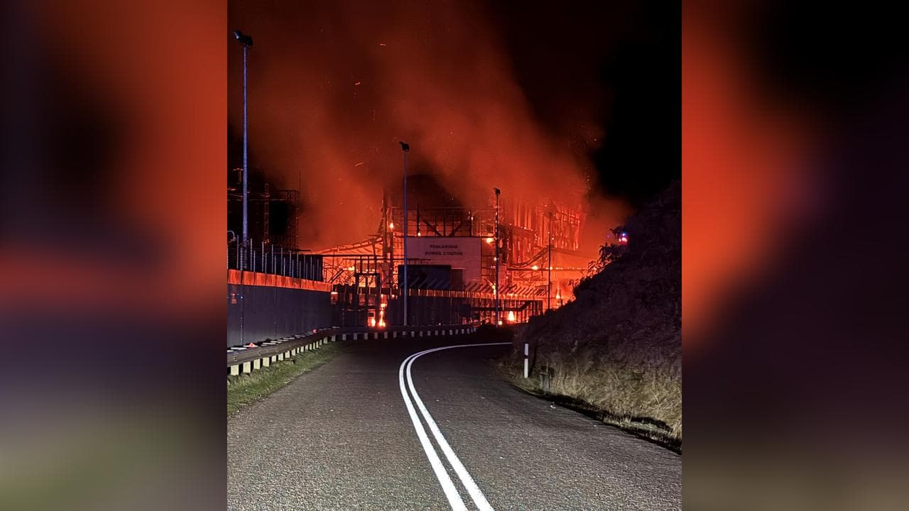 The damaged power station
