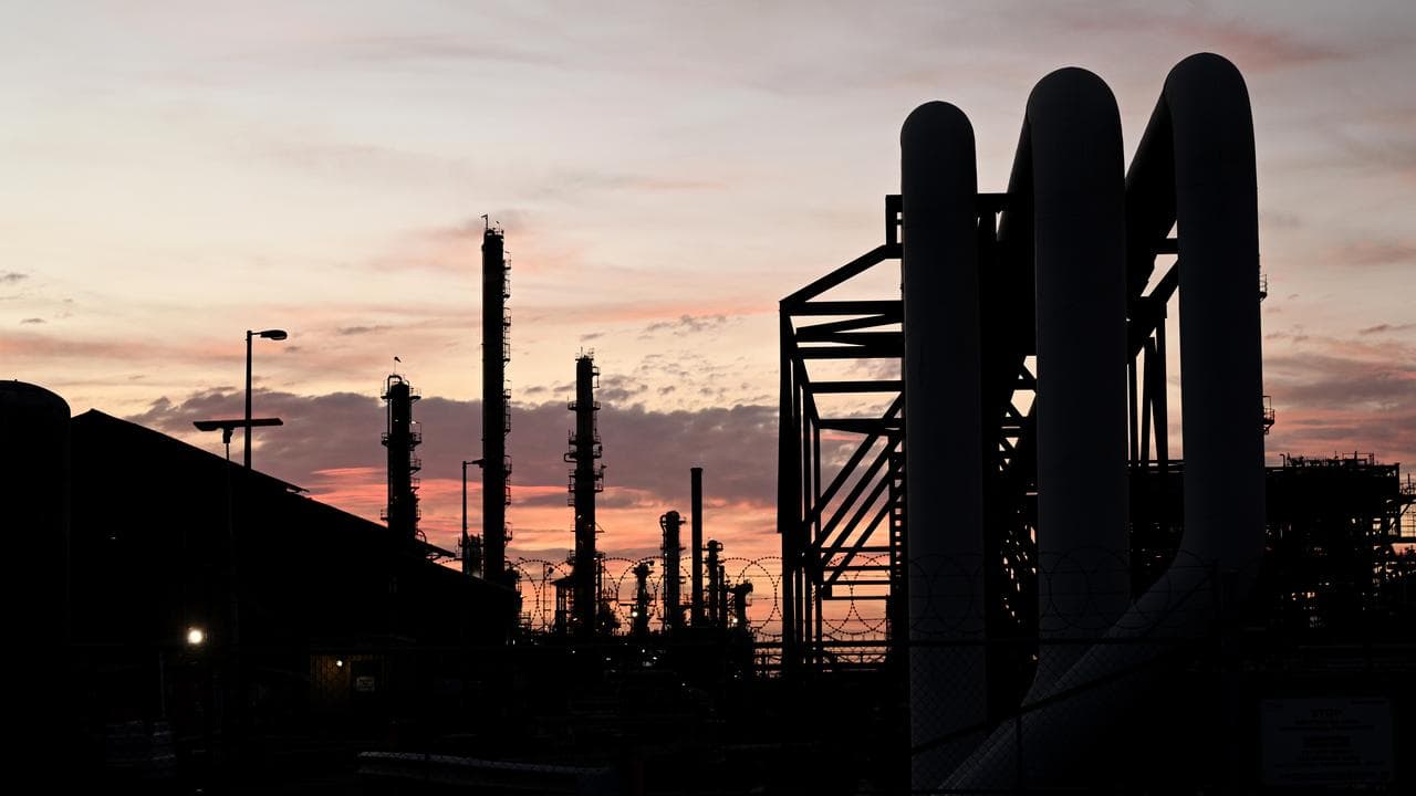 An oil refinery