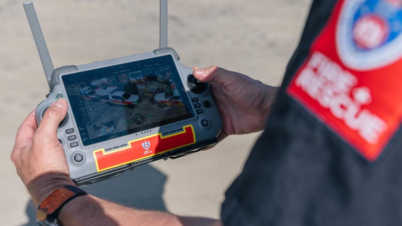 A specialist Fire and Rescue NSW drone operator