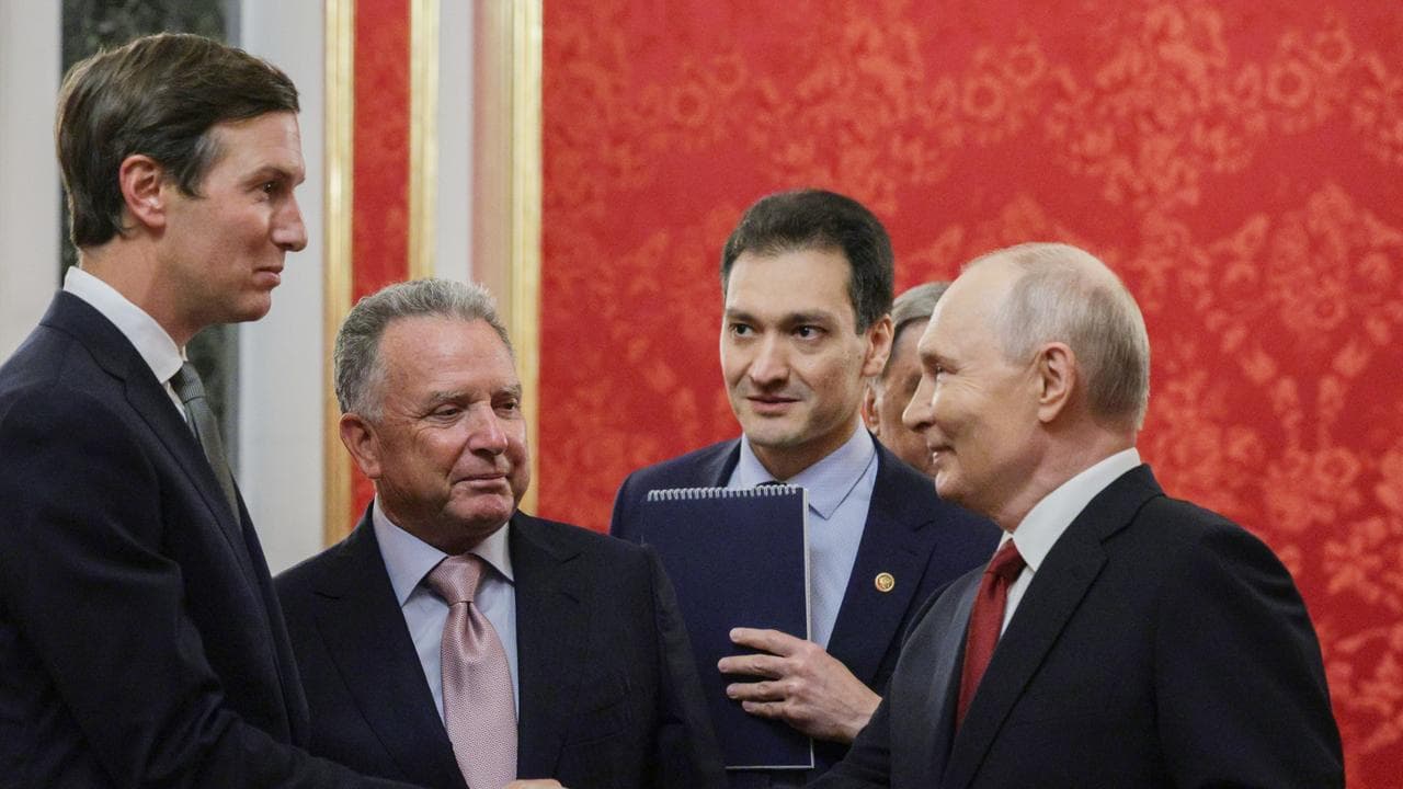 Vladimir Putin, Steve Witkoff, second left, and Jared Kushner
