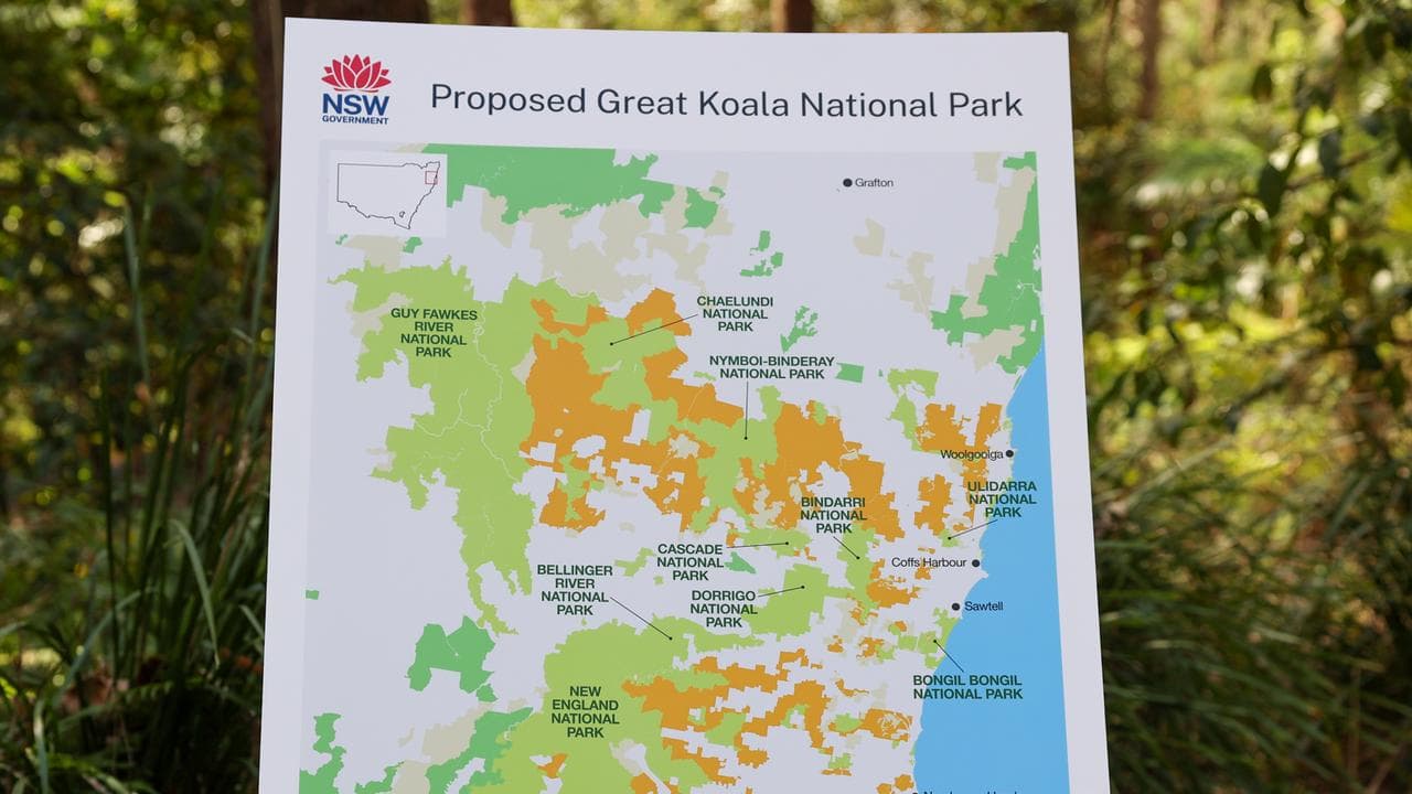 A NSW government map of the proposed park (file image)