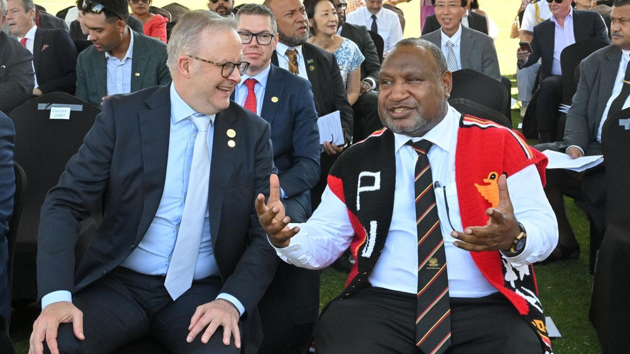 Anthony Albanese and PNG Prime Minister James Marape (file image)
