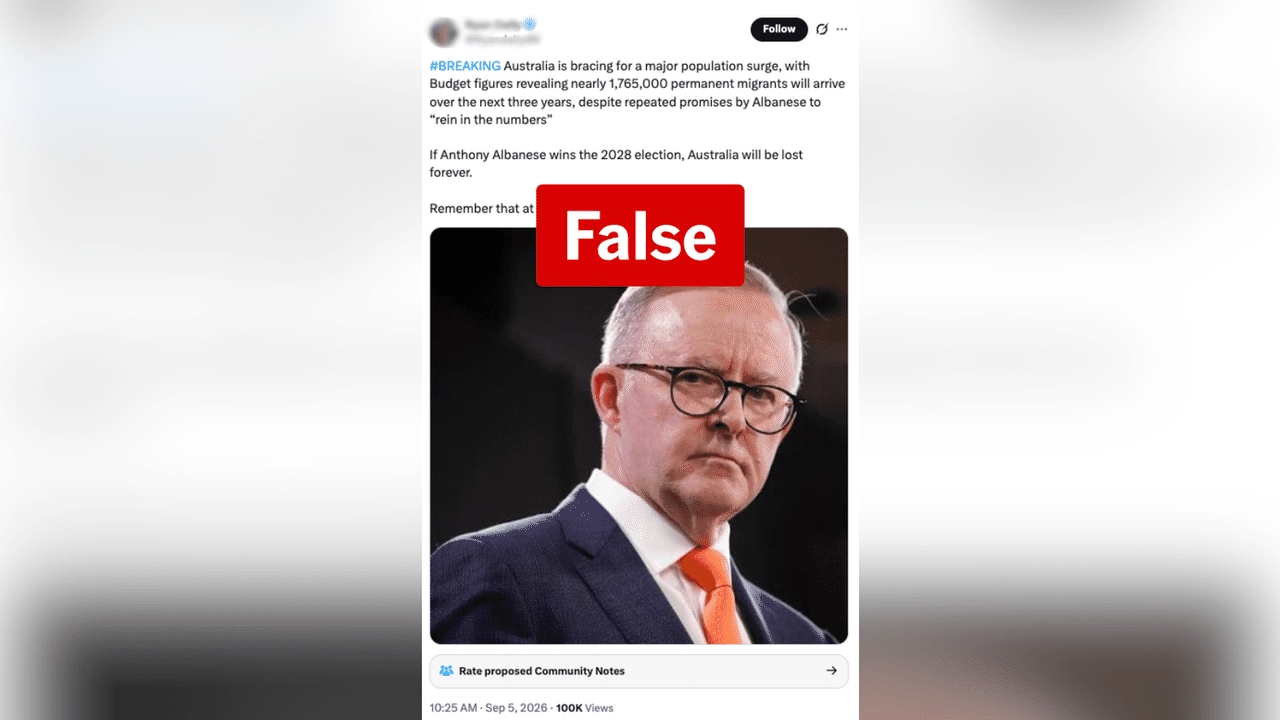 A screenshot of a false claim on X