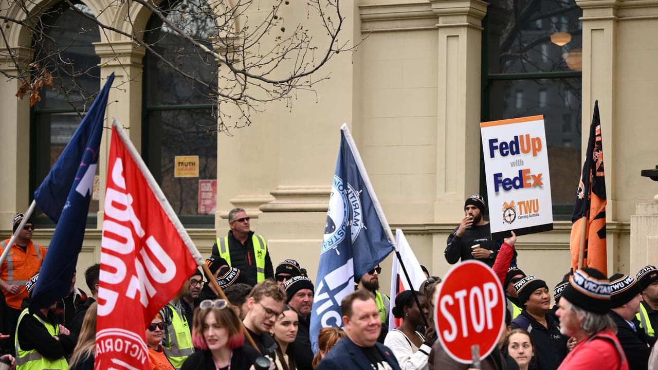 Striking TWU members 