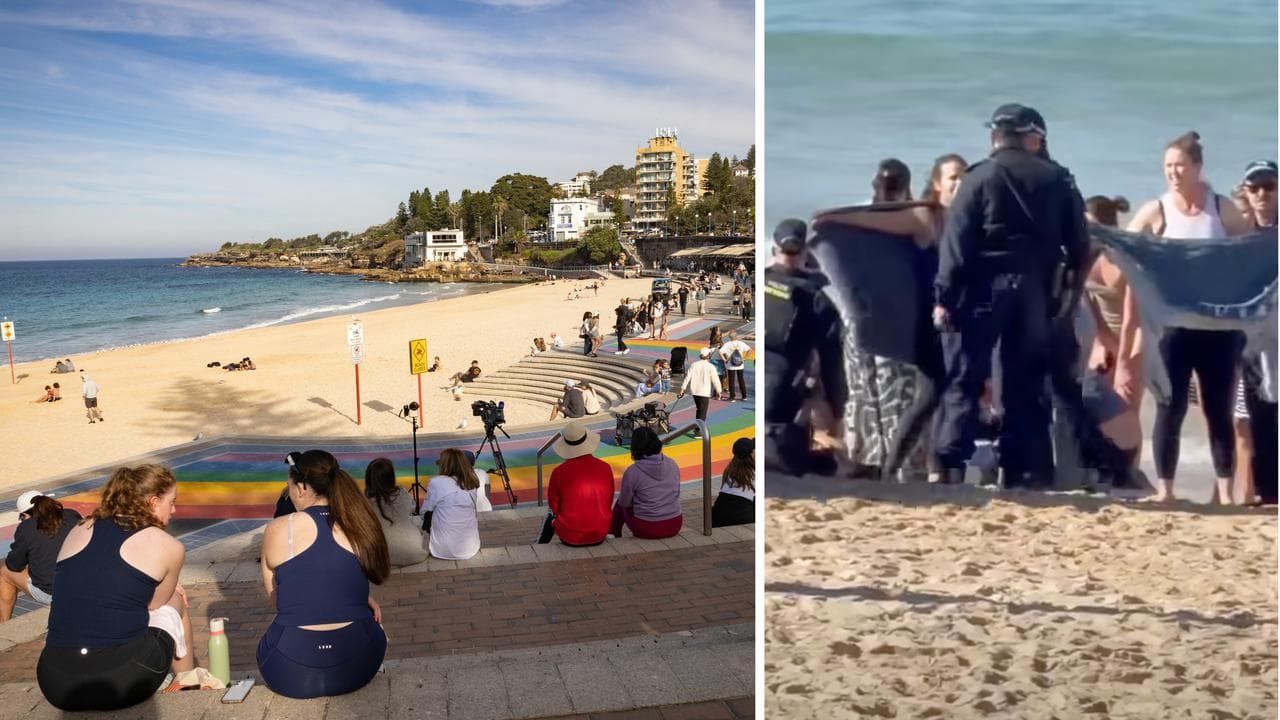 Coogee Beach after a shark attack left a woman critical in June