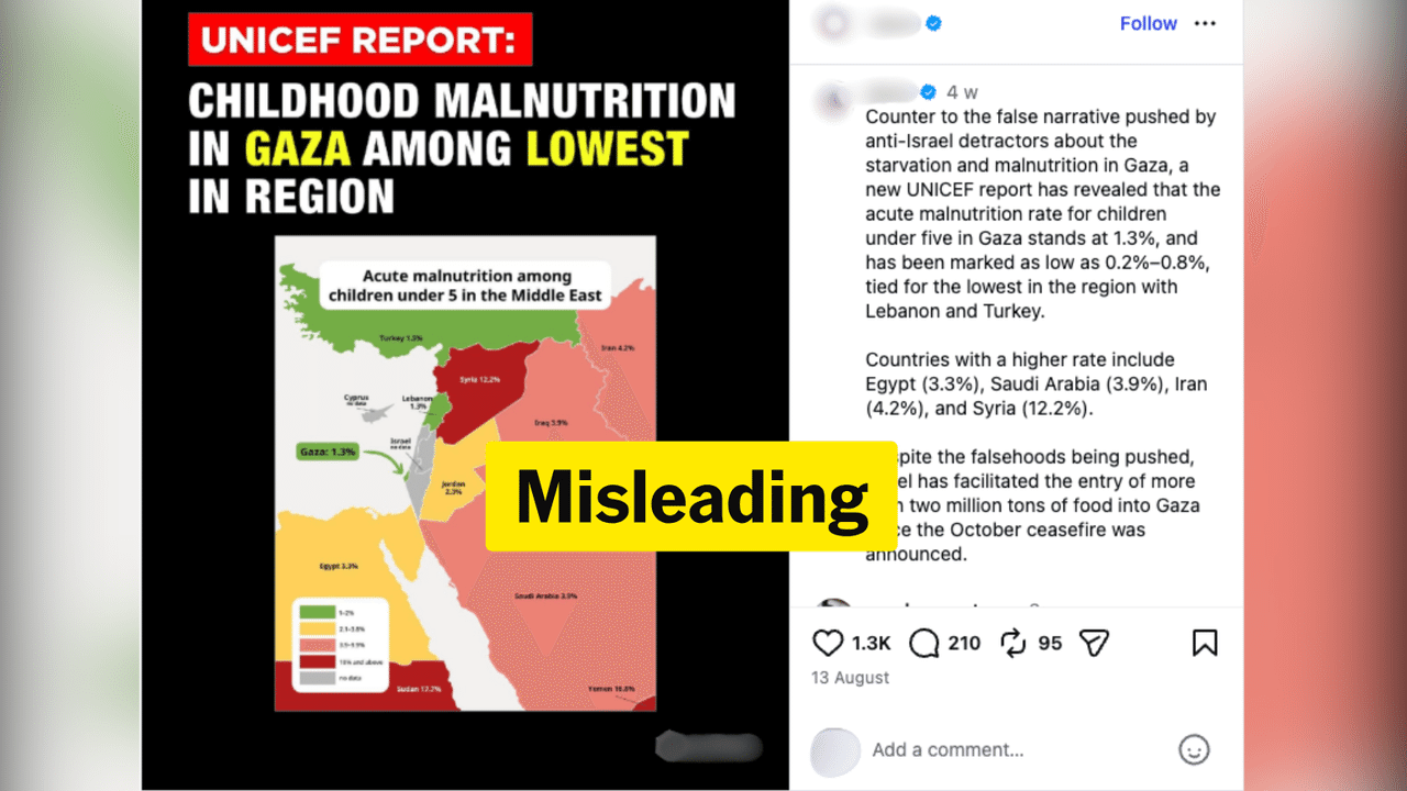 A post featuring misleading figures on Gaza.