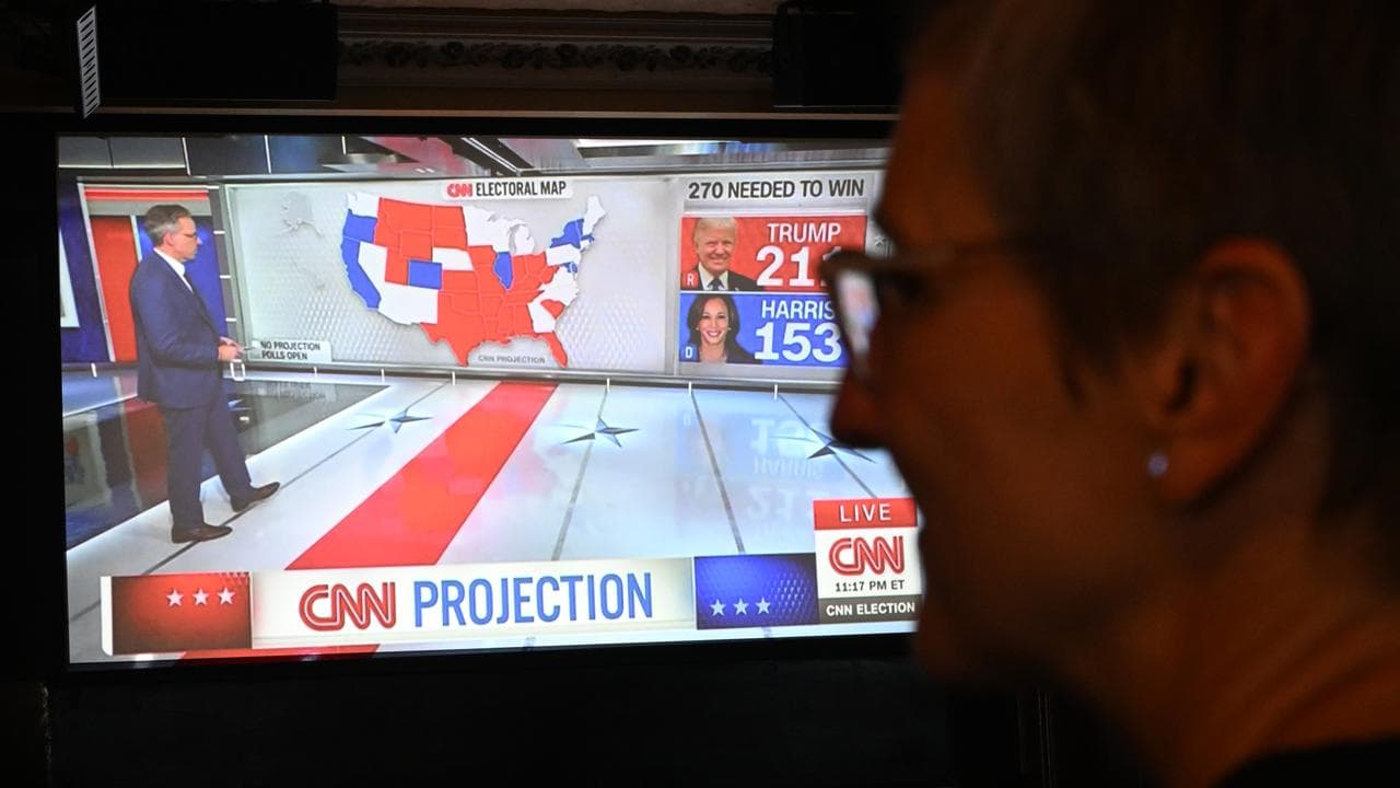 US election on a tv