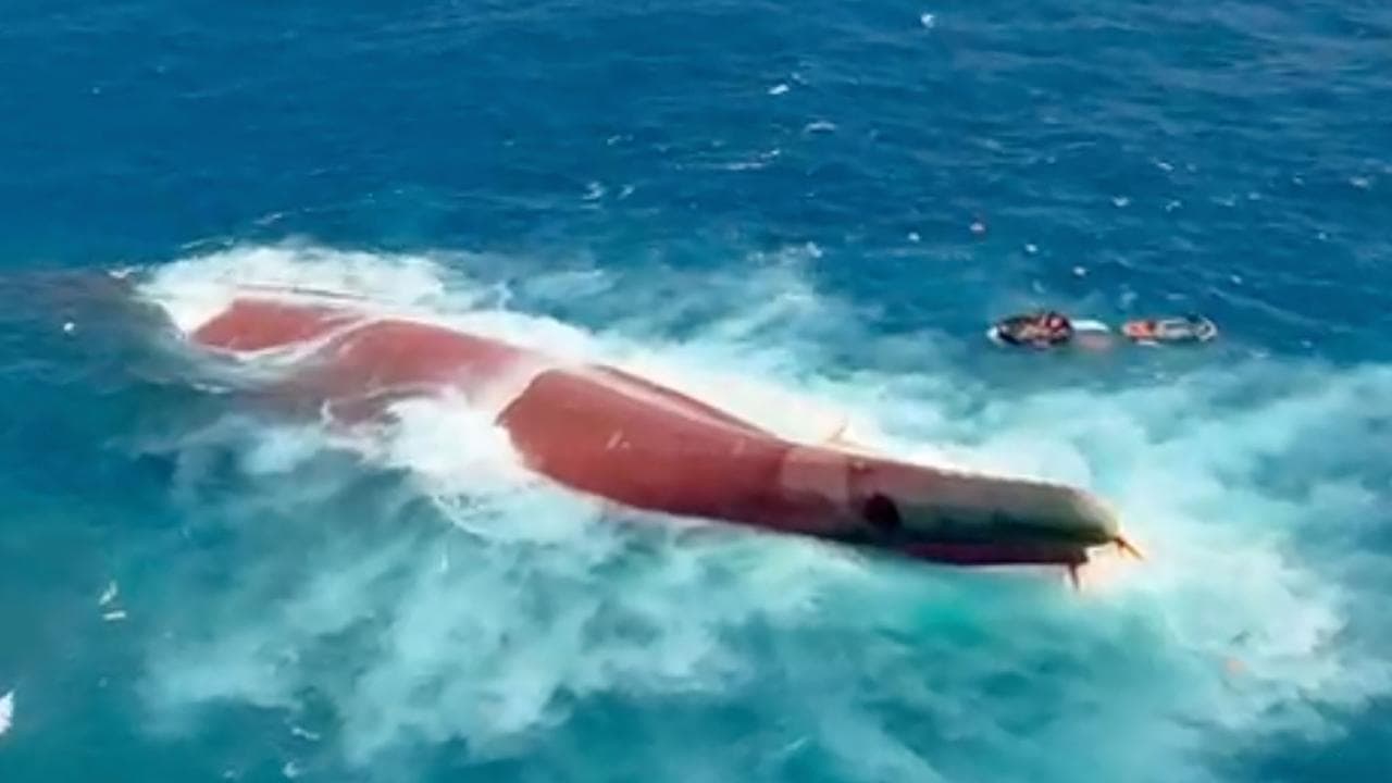 Bottom of capsized passenger ferry Virgo Transport 8