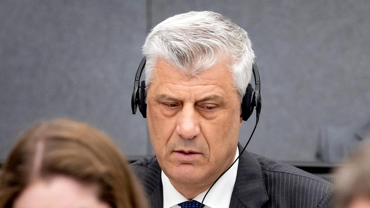 Former Kosovo president Hashim Thaci in court in 2023