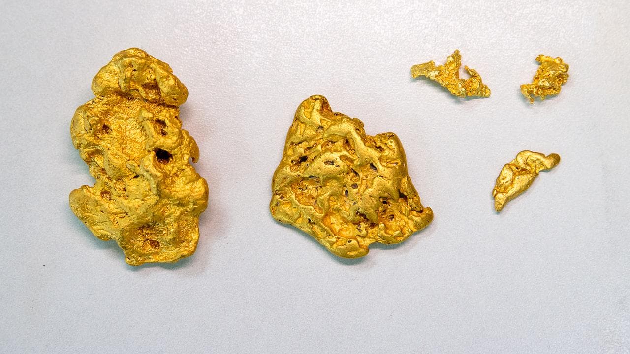 Gold nuggets in Kalgoorlie.