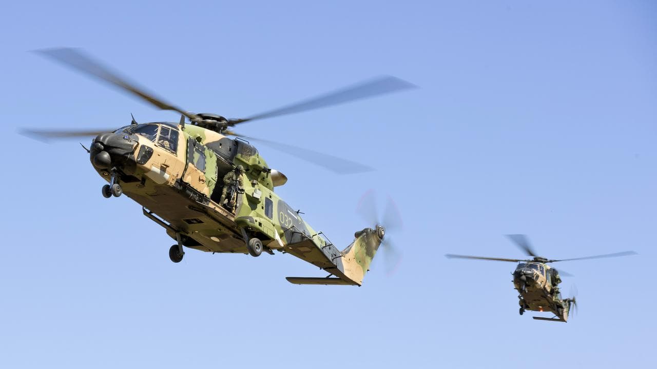 Australian Army MRH-90 Taipans prepare to land (file image)