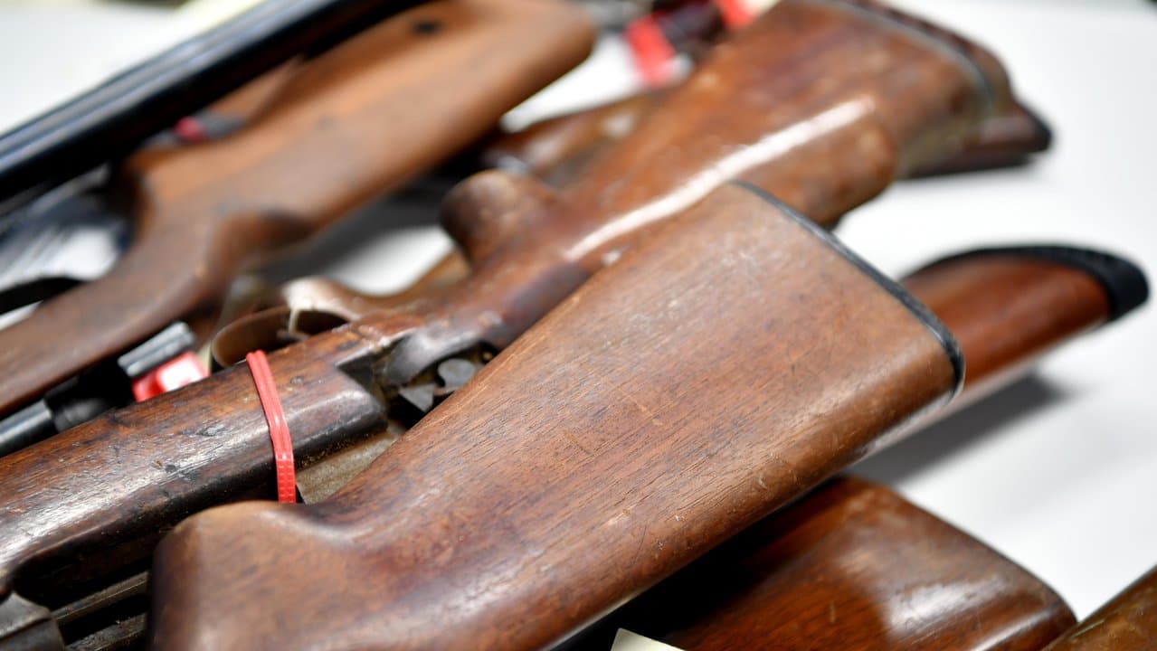 Firearms on display