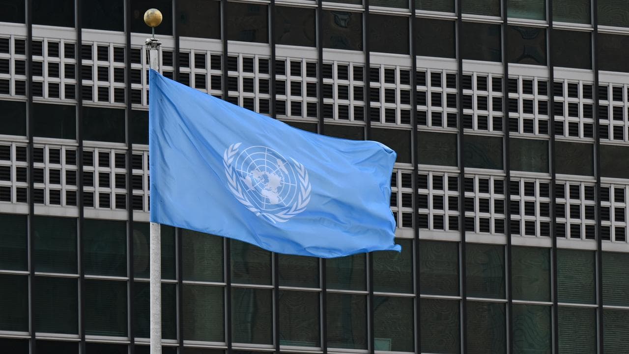 A United Nations flag is seen at the UN headquarters