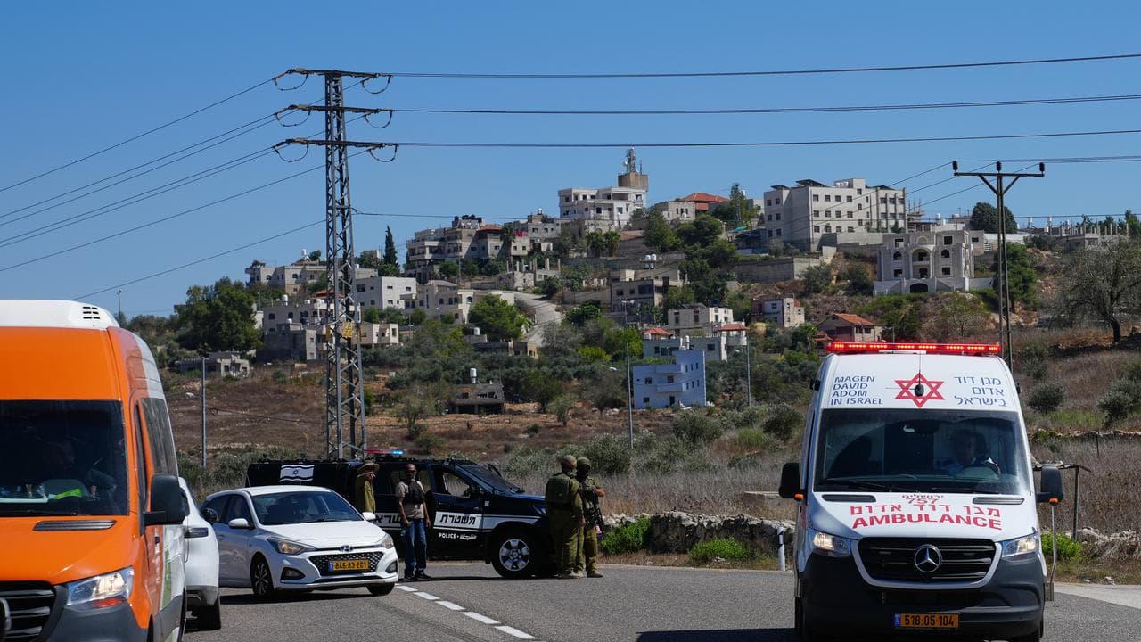 Ambulance near the settlement of Neve Tzuf