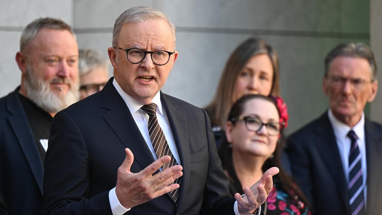 Anthony Albanese speaking to media about the digital duty of care bill