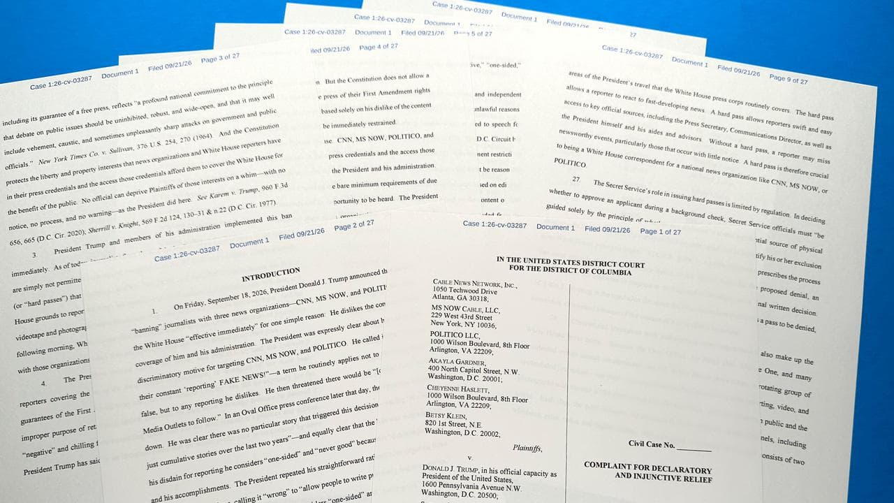 The lawsuit filed by CNN, MS NOW 
