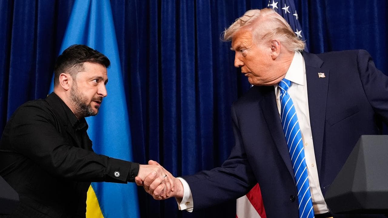 Volodymyr Zelenskiy and Donald Trump