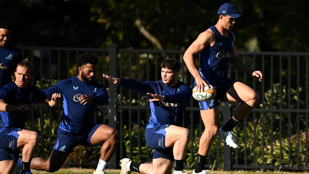 Wallabies training.