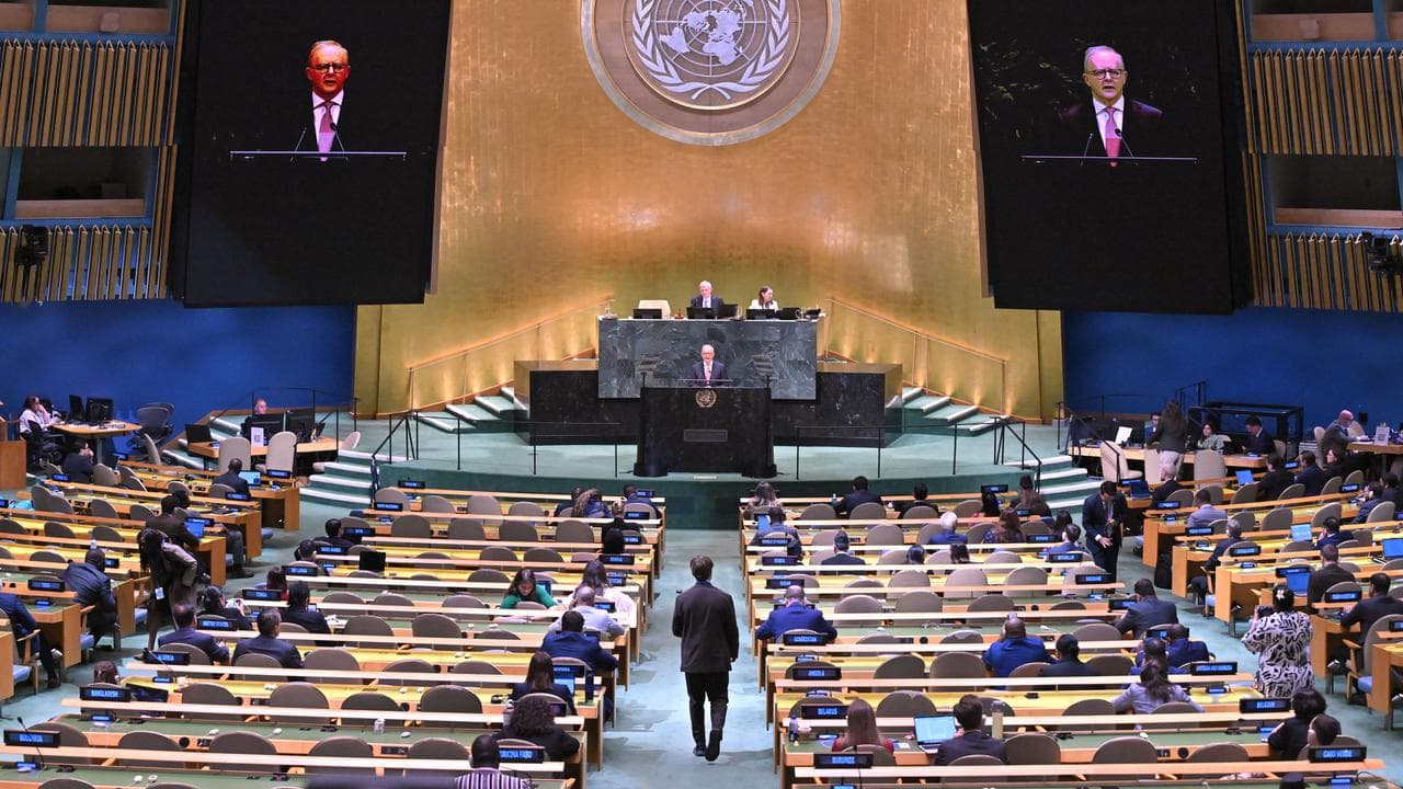 Anthony Albanese speaks at the United Nations General Assembly 