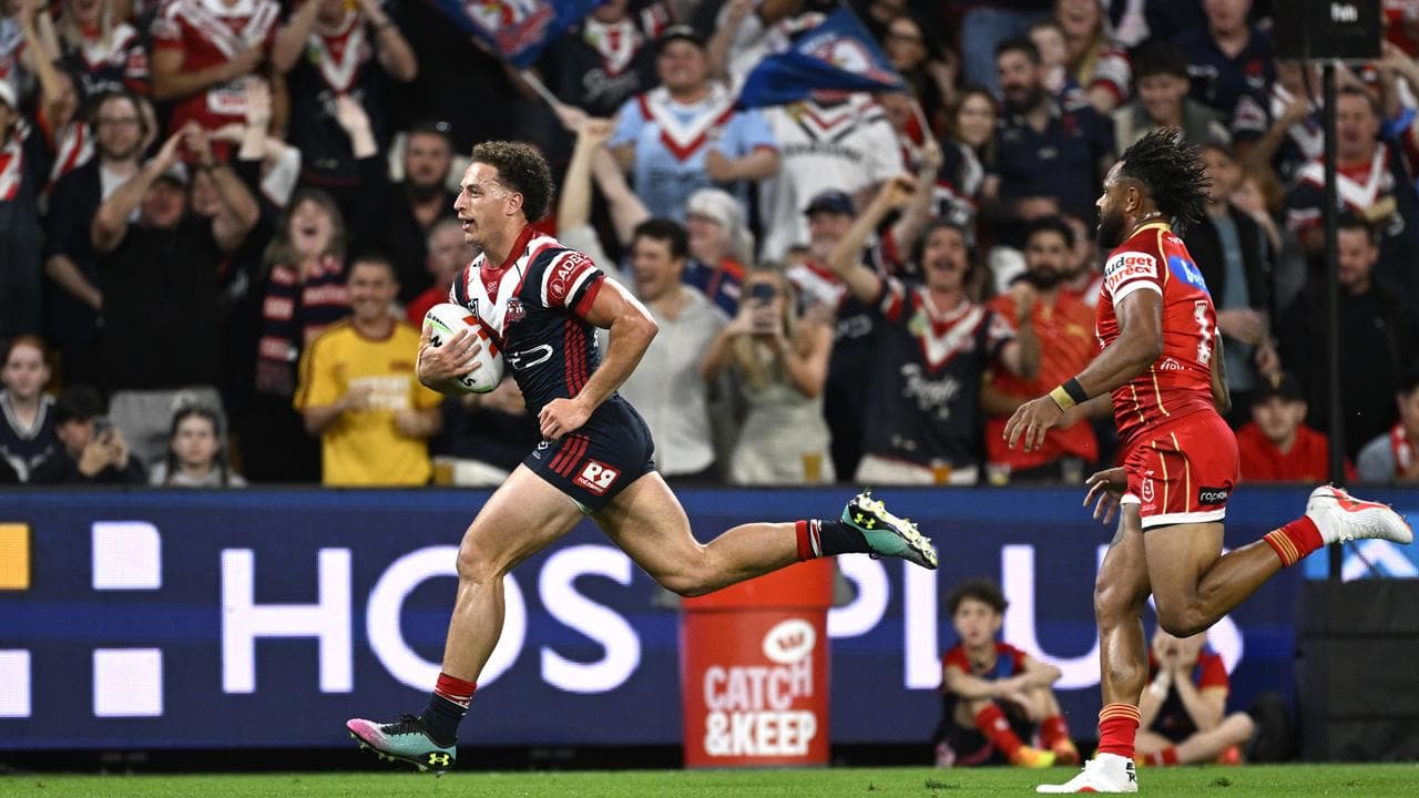 Roosters' Mark Nawaqanitawase against the Dolphins.