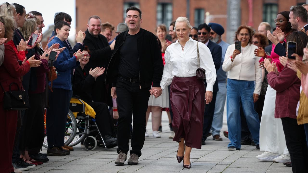 Andy Burnham and his wife Marie-France van Heel