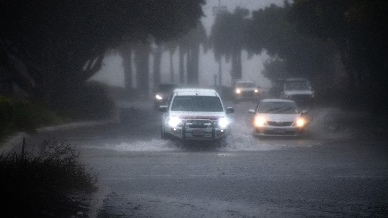 Driving through floodwater.
