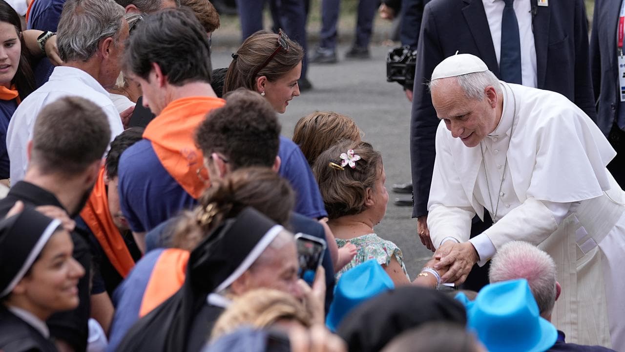 The Pope meets crowds at Lourdes
