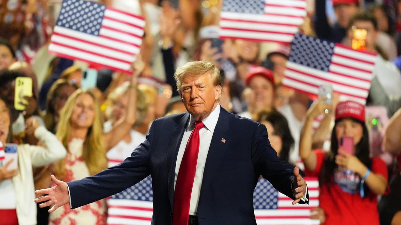 US President Donald Trump at a Republican campaign ralling in Dallas