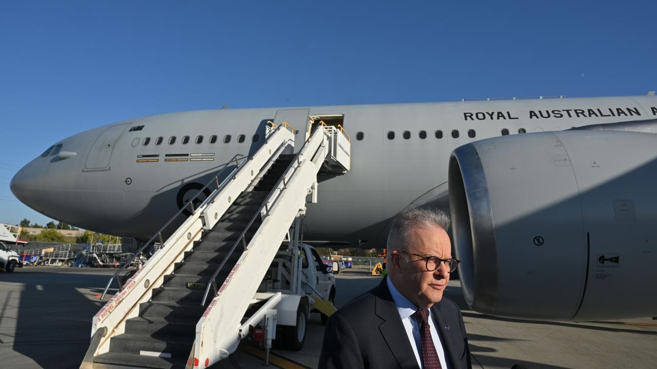 Anthony Albanese arriving at San Jose Airport in California.