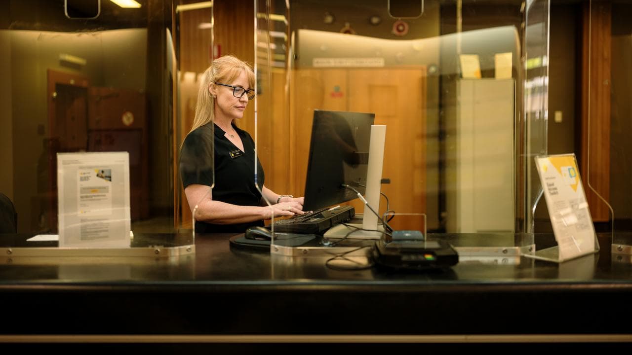 A bank teller at the CBA Gunnedah branch