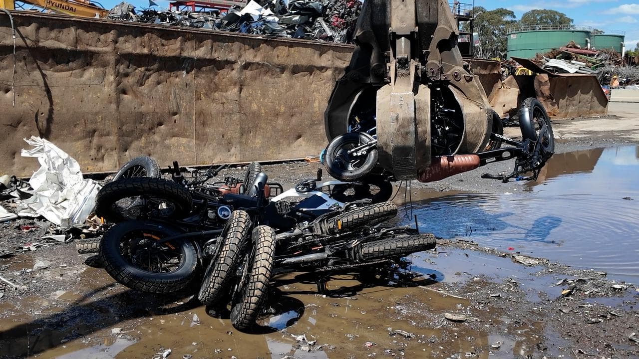 Seized e-bikes are crushed