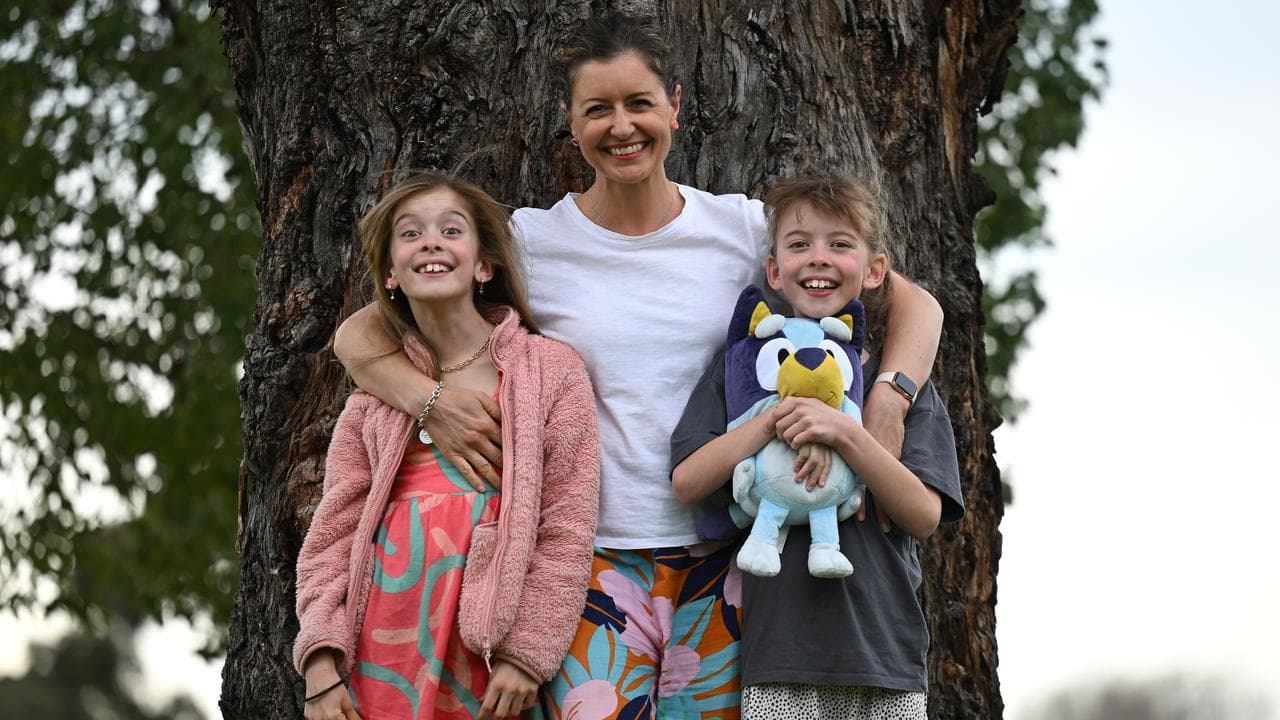 Kelly Gordon with Agnes and Evie