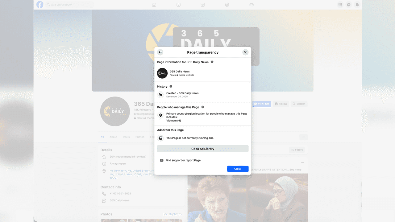 A screenshot of a Facebook page.