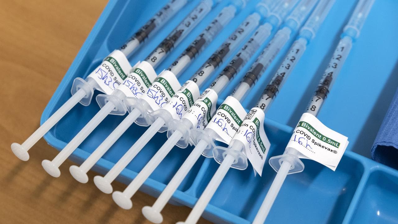 Stock image of Covid vaccines in syringes