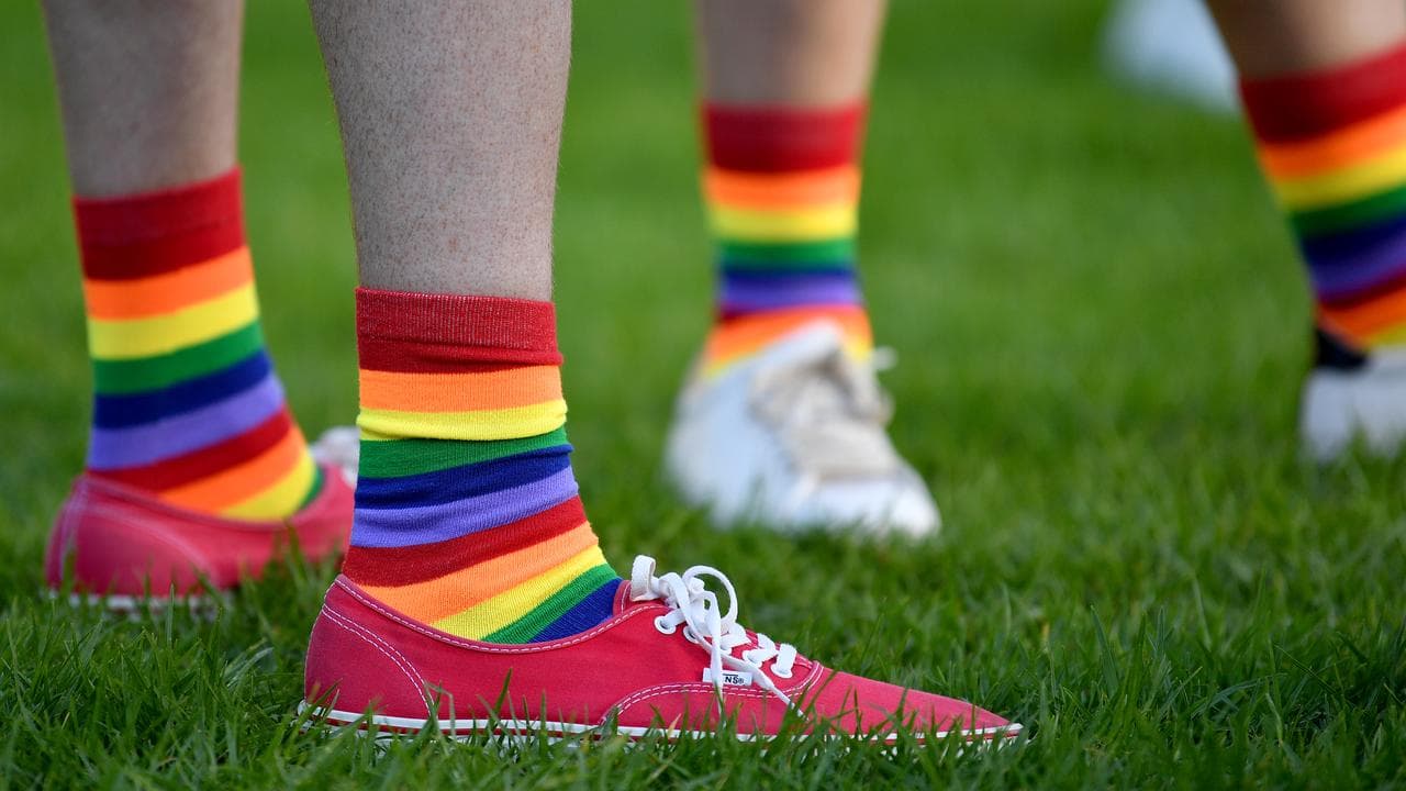 Pride rainbow socks (file image)