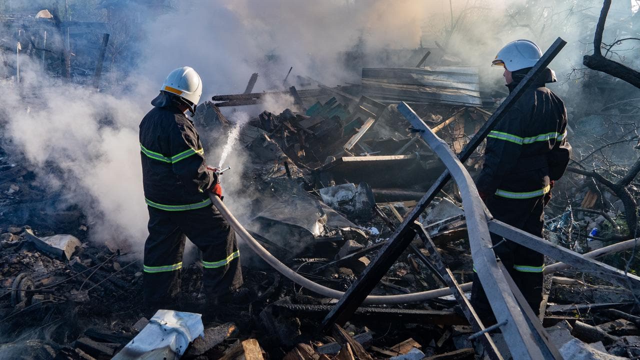 Aftermath of air strike in Kharkiv