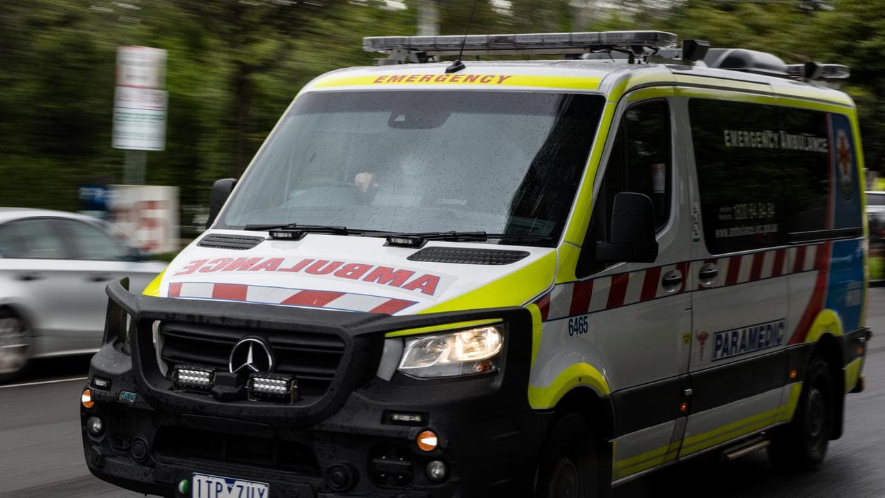 ambulance outside of an hospital in Melbourne.