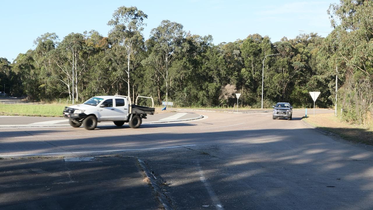 The roundabout where a P-plate driver crashed into Knights fans