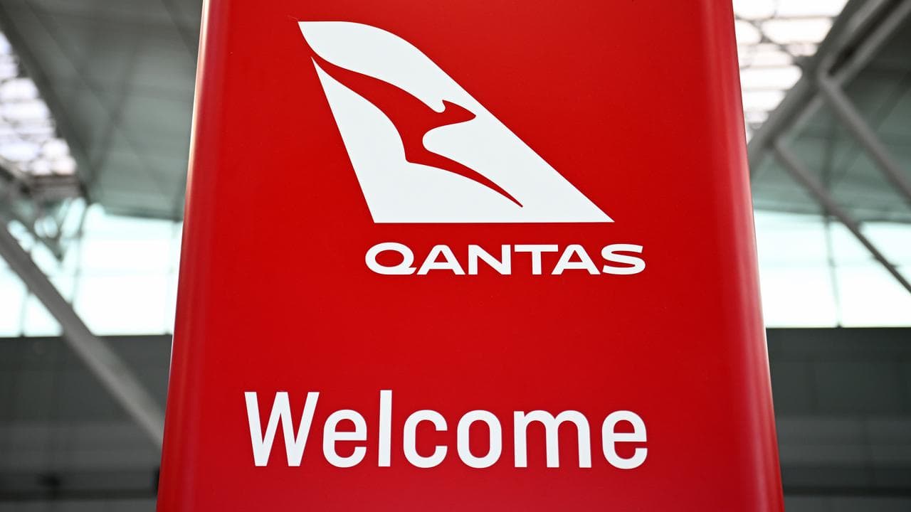 Signage at a Qantas terminal (file image)