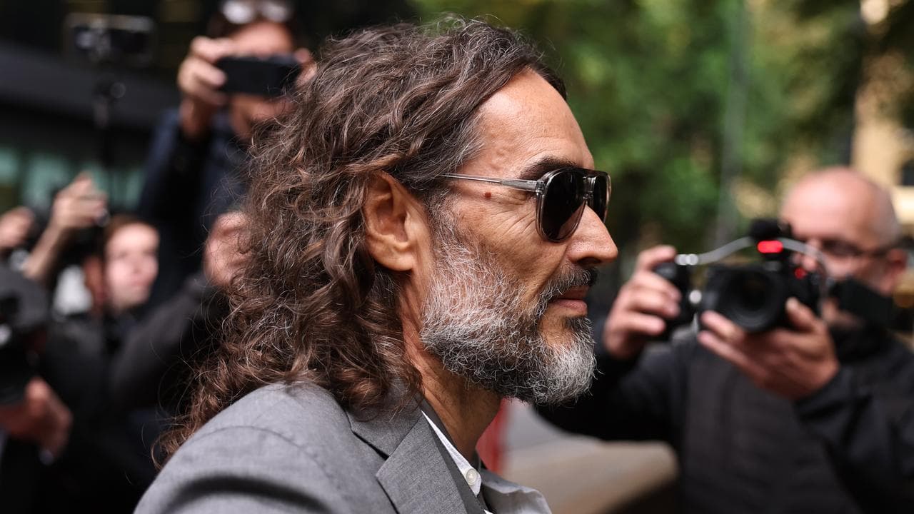 Russell Brand arrives at Southwark Crown Court in London