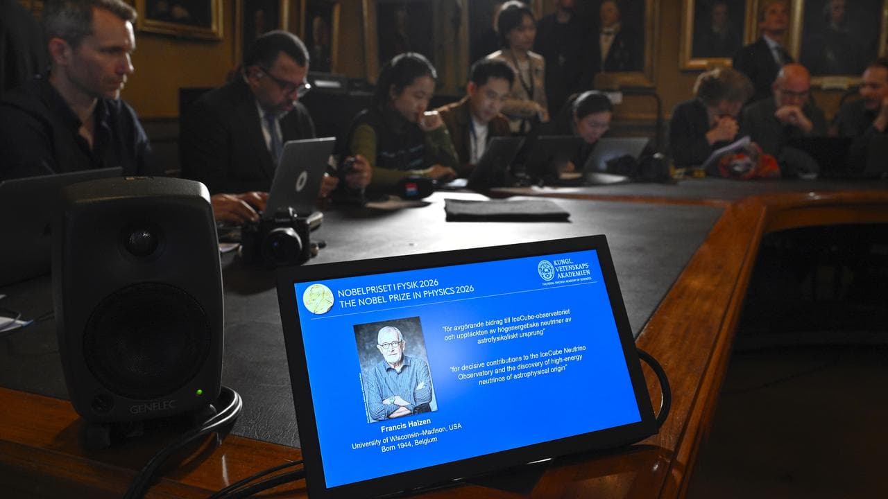 Francis Halzen is named the recipient of the Nobel Prize in physics