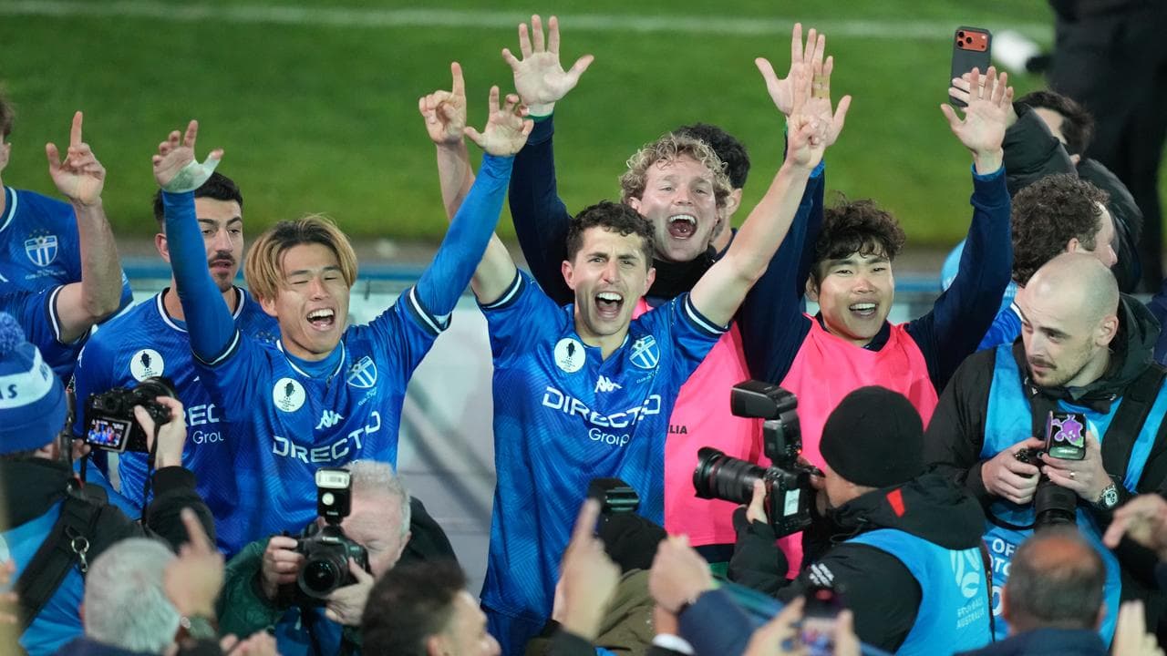Jubilant South Melbourne players