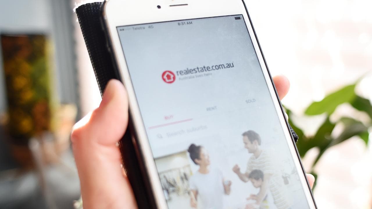Real estate app on mobile phone