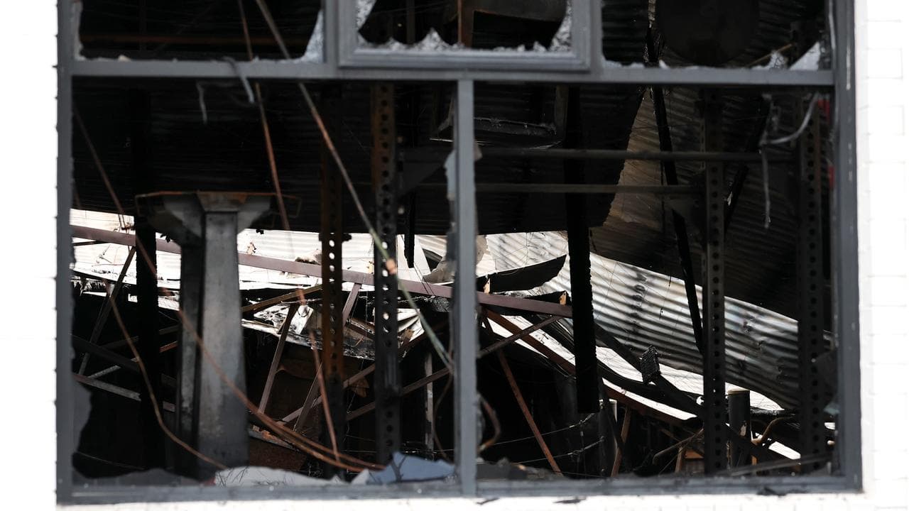 A building destroyed by fire (file image)