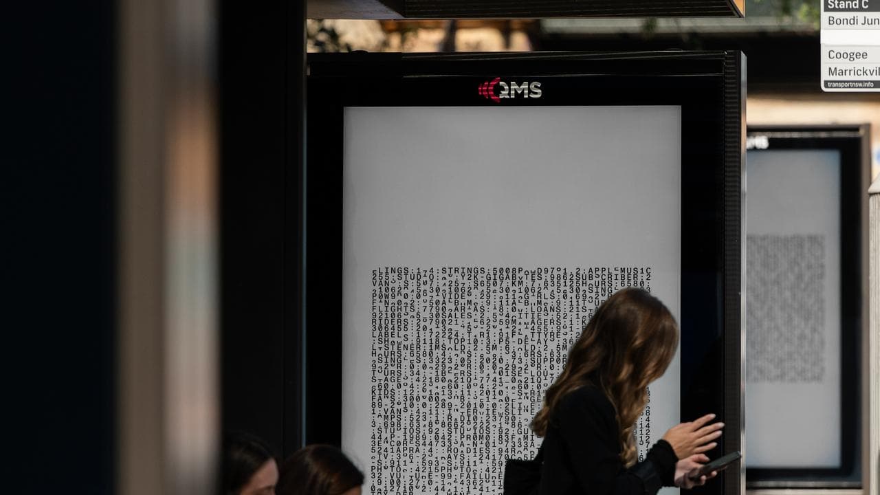 A bus stop billboard