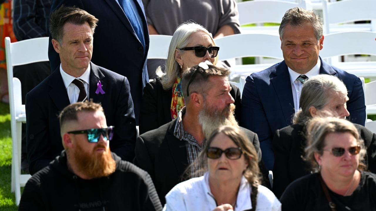 NSW Premier Chris Minns (left) at the funeral (file image)