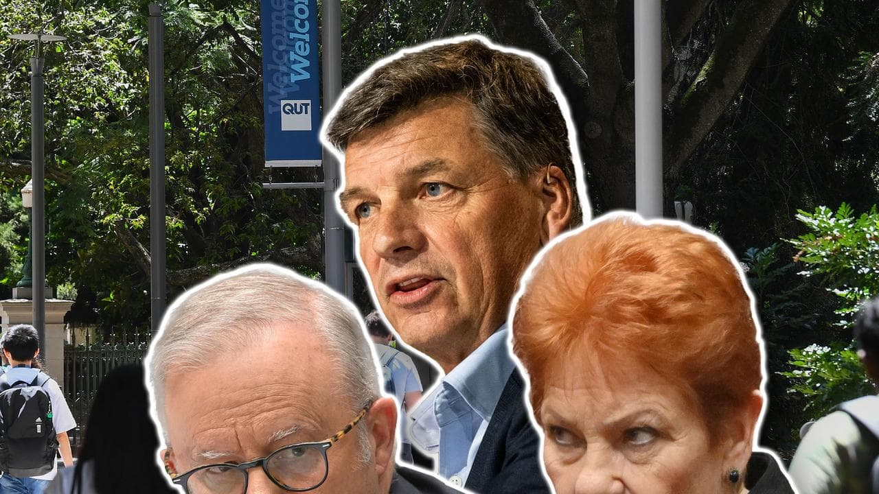 composite showing Anthony Albanese, Angus Taylor and Pauline Hanson