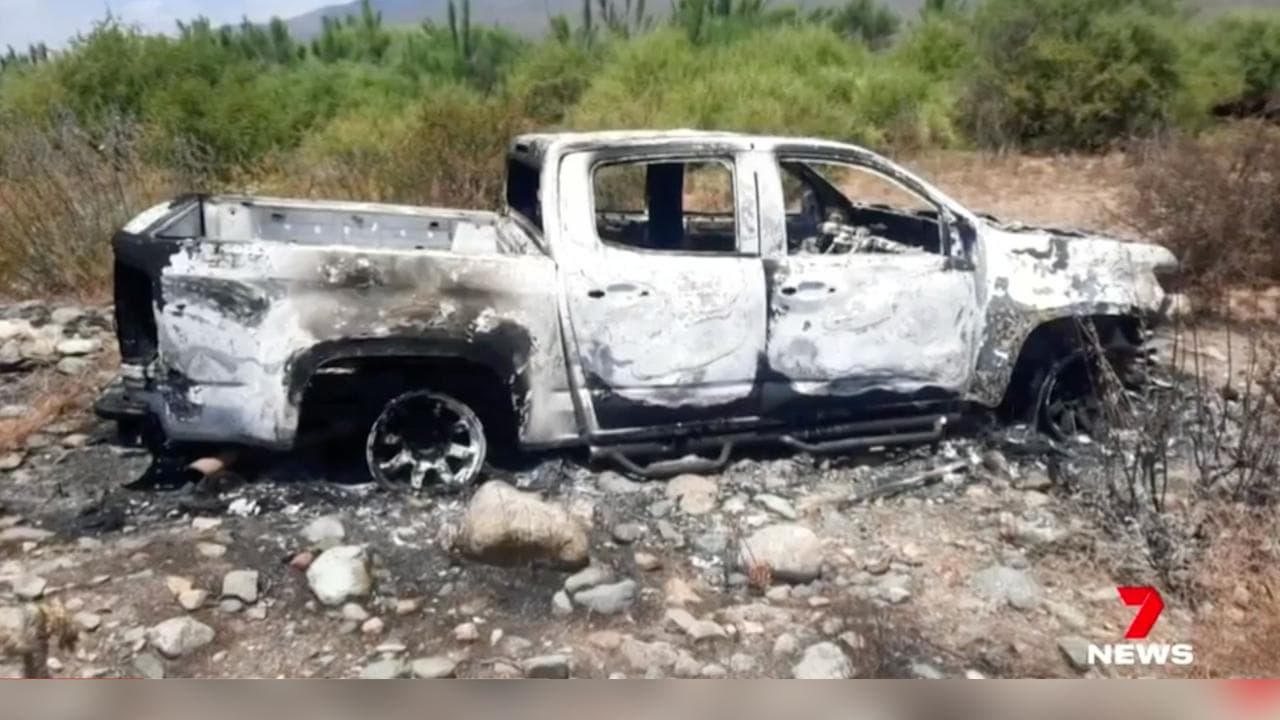 A burnt-out ute found in Baja Peninsula