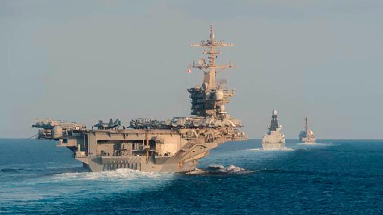 A US Navy aircraft carrier