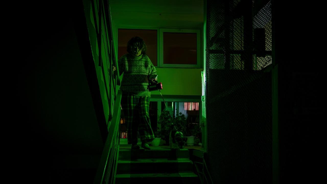 A woman in Kyiv during a blackout (file image)